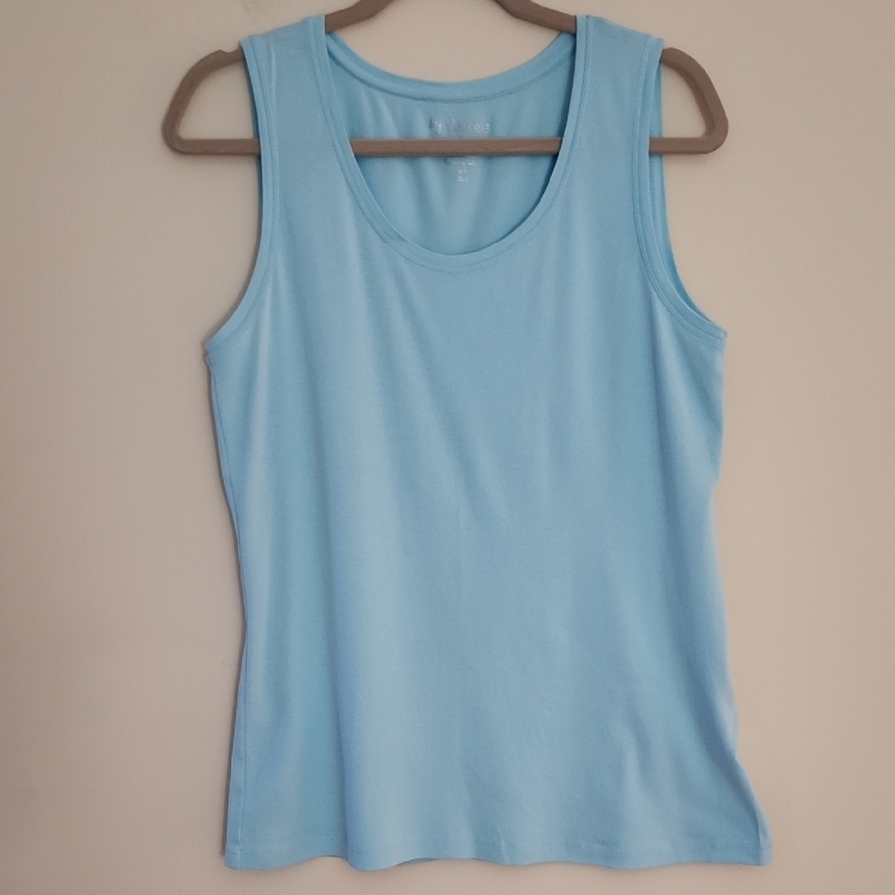 Chico's Light Aqua Scoop Neck Tank Size Large
